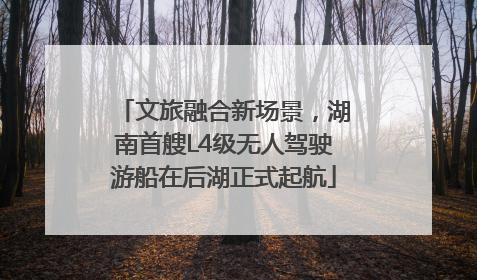 文旅融合新场景，湖南首艘L4级无人驾驶游船在后湖正式起航