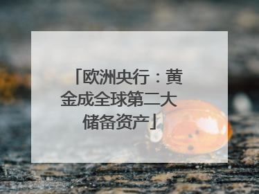 欧洲央行：黄金成全球第二大储备资产