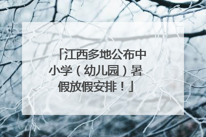 江西多地公布中小学（幼儿园）暑假放假安排！