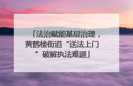 法治赋能基层治理，黄鹤楼街道“送法上门”破解执法难题