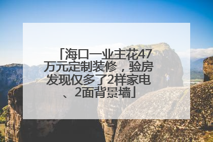 海口一业主花47万元定制装修，验房发现仅多了2样家电、2面背景墙
