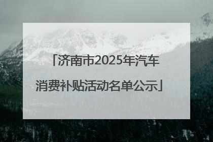 济南市2025年汽车消费补贴活动名单公示