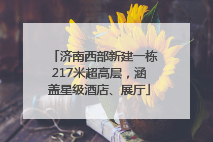 济南西部新建一栋217米超高层，涵盖星级酒店、展厅