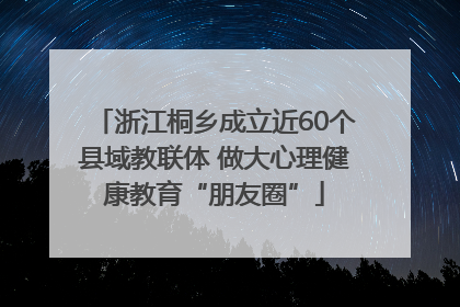 浙江桐乡成立近60个县域教联体 做大心理健康教育“朋友圈”