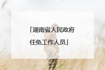 湖南省人民政府任免工作人员