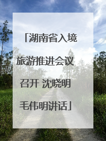 湖南省入境旅游推进会议召开 沈晓明毛伟明讲话