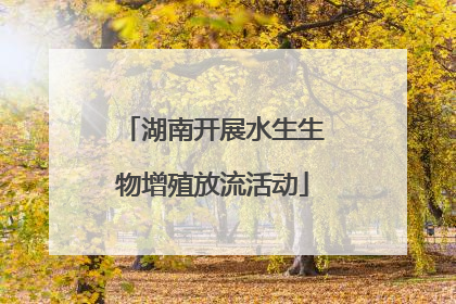 湖南开展水生生物增殖放流活动