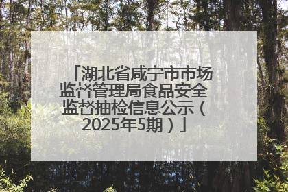 湖北省咸宁市市场监督管理局食品安全监督抽检信息公示（2025年5期）