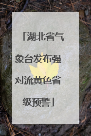 湖北省气象台发布强对流黄色省级预警