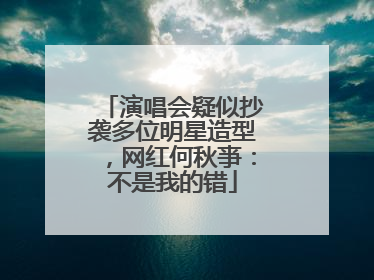 演唱会疑似抄袭多位明星造型，网红何秋亊：不是我的错