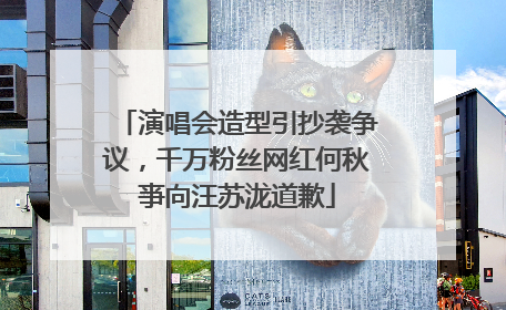 演唱会造型引抄袭争议，千万粉丝网红何秋亊向汪苏泷道歉