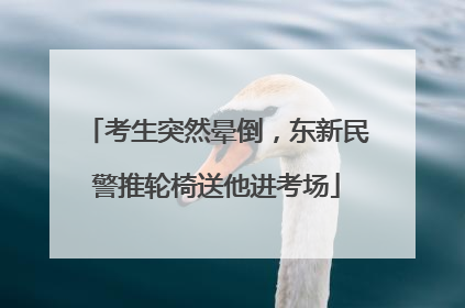 考生突然晕倒，东新民警推轮椅送他进考场