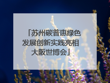 苏州碳普惠绿色发展创新实践亮相大阪世博会