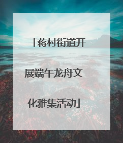 蒋村街道开展端午龙舟文化雅集活动