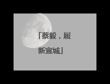 蔡毅，履新宣城