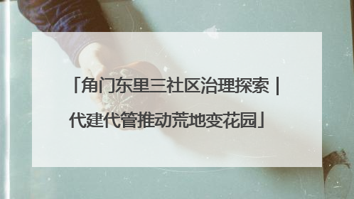 角门东里三社区治理探索｜代建代管推动荒地变花园