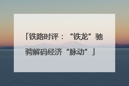 铁路时评：“铁龙”驰骋解码经济“脉动”