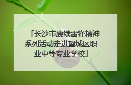 长沙市赓续雷锋精神系列活动走进望城区职业中等专业学校