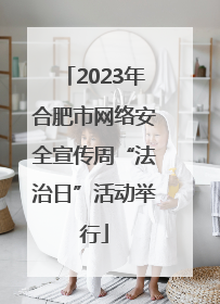 2023年合肥市网络安全宣传周“法治日”活动举行