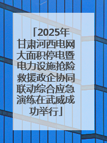 2025年甘肃河西电网大面积停电暨电力设施抢险救援政企协同联动综合应急演练在武威成功举行