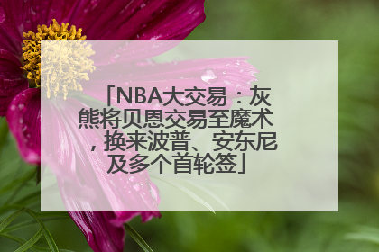 NBA大交易：灰熊将贝恩交易至魔术，换来波普、安东尼及多个首轮签